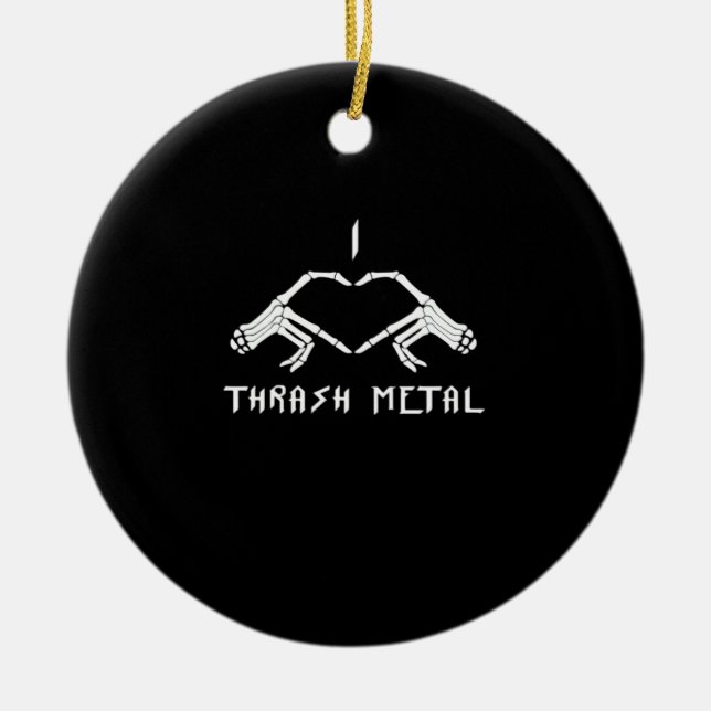 Thrash Skeleton Hands Heart Classic Keramik Ornament (Vorne)