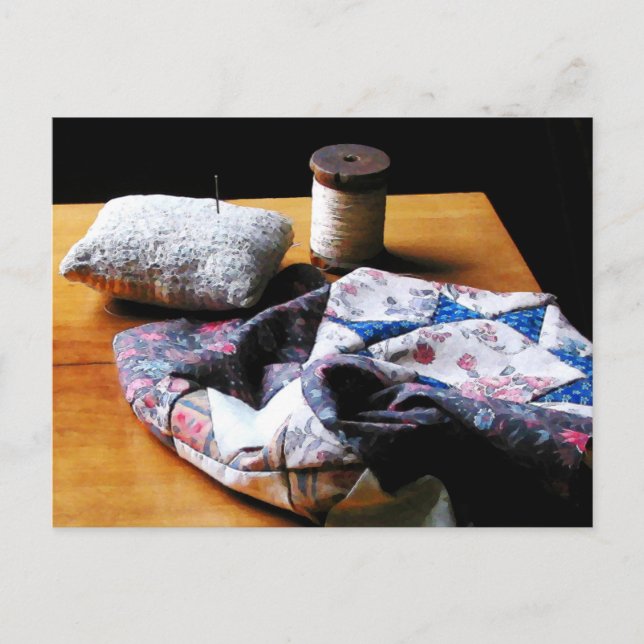 Thread, Pinsel und Tuch Postkarte (Vorderseite)