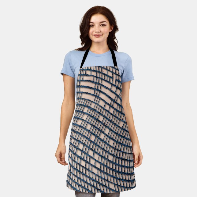 Threadbare Blue Netting-Schürze Schürze (Getragen)