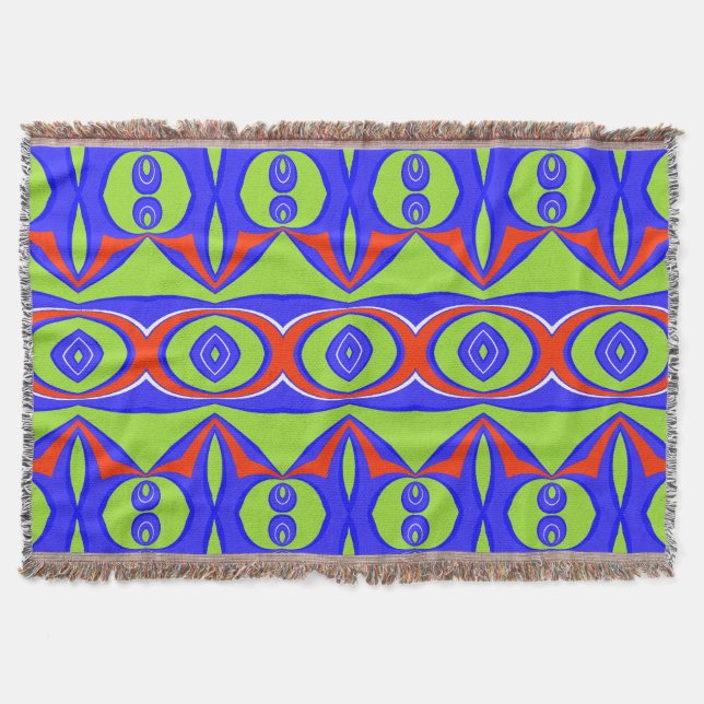 Threadblanket Modernes, grünes, blaues Stoffmuster Decke (Vorderseite)