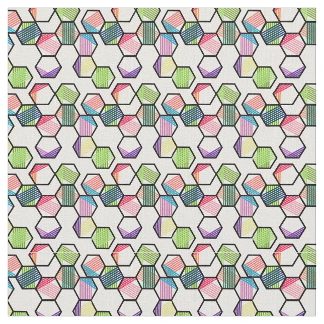 Threaded Hexagons Stoff (Nahaufnahme)