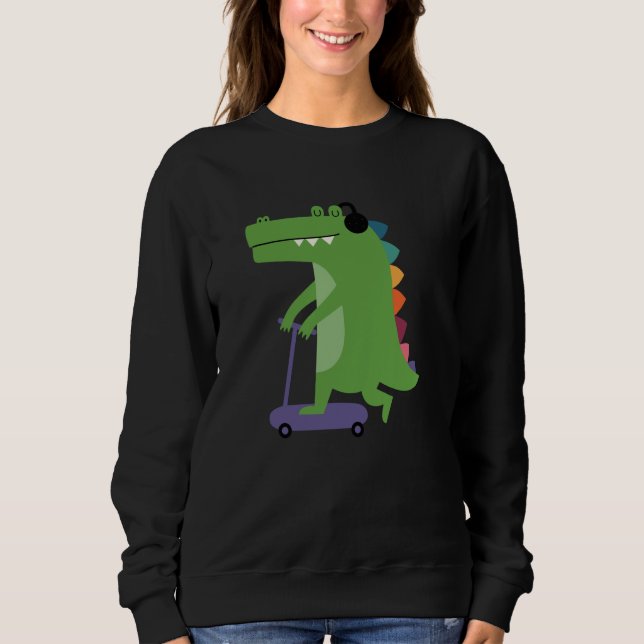 Threadless Andy Westface Croco Scooter Grafik Sweatshirt (Vorderseite)
