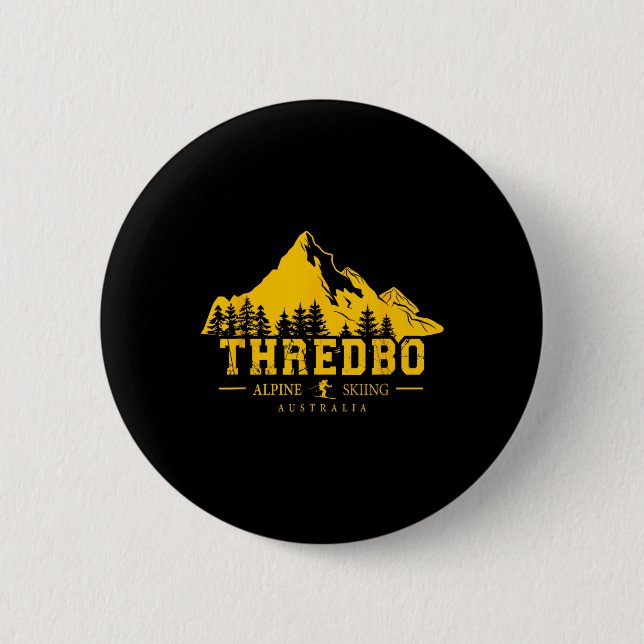 Thredbo Snowy Mountains Australien Skiort Souve Button (Vorderseite)
