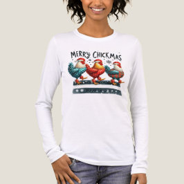 THREE ADORABLE HOLIDAY CHRISTMAS ROOSTERS Tri-Blend SHIRT