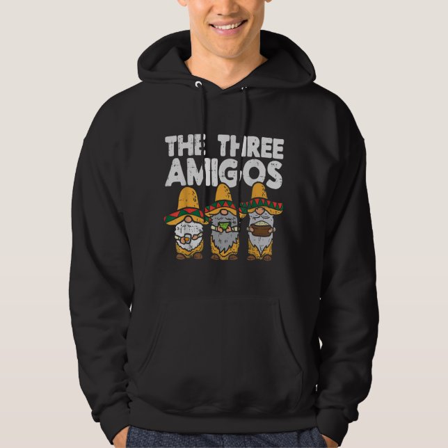 Three Amigos Mexican Gnomes Niedlich Cinco De Mayo Hoodie (Vorderseite)