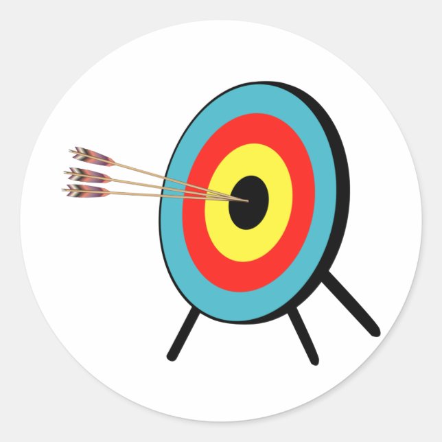 Three Arrow Bullseye Runder Aufkleber (Vorderseite)
