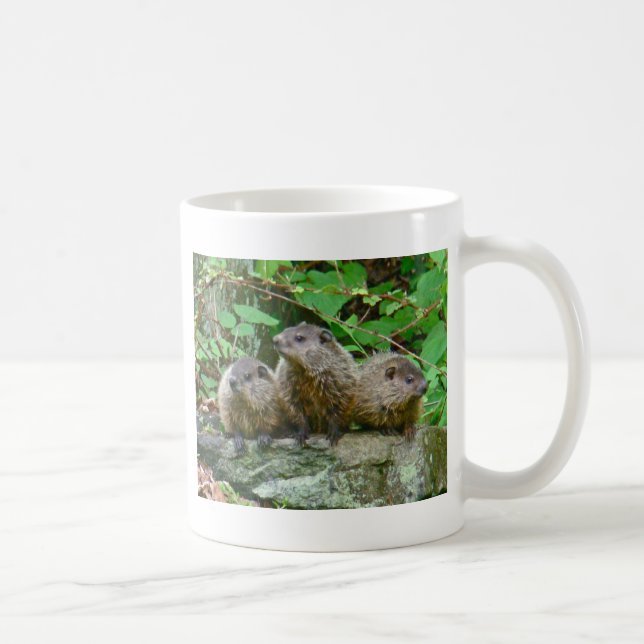 Three Baby Groundhogs Kaffeetasse (Rechts)