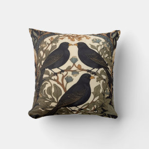 Three Black Birds William Morris Inspiriert Kissen