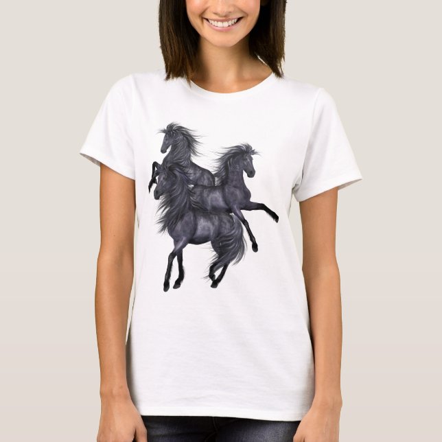 Three Black Wild Stallions Shirt (Vorderseite)