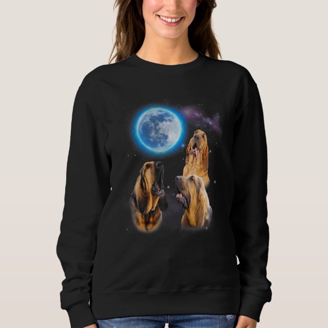 Three Bloodhound Howling At Moon   Dog  Costume Sweatshirt (Vorderseite)