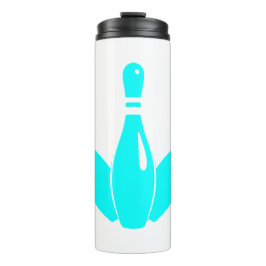 Three Bowling Pins Aqua Blue Thermosbecher