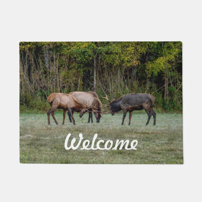 Three Bull Elk Welcome Doormat Fußmatte (Vorderseite)