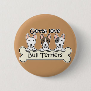 Three Bull Terriers Button