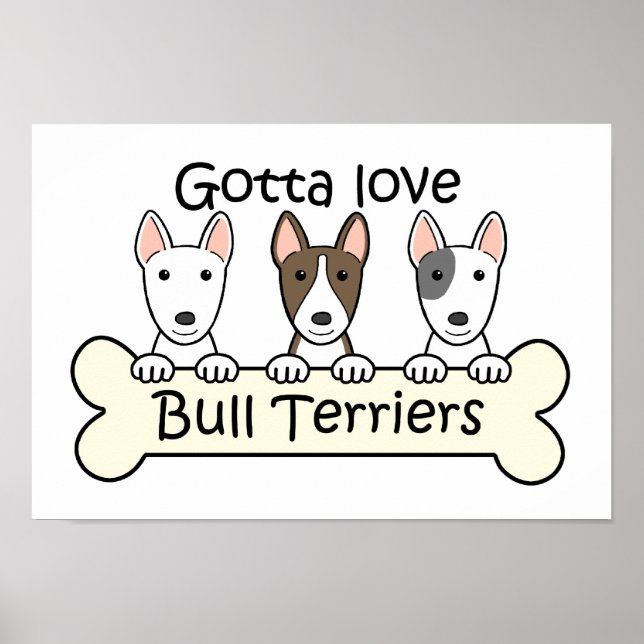 Three Bull Terriers Poster (Vorne)