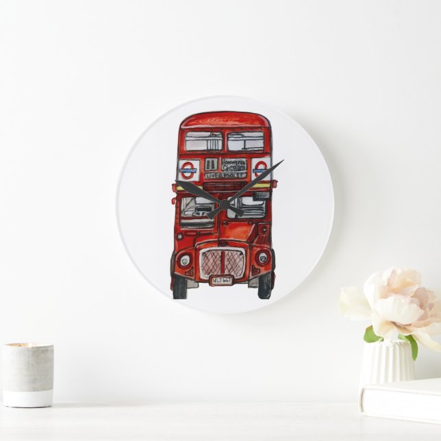 Three Buses Große Wanduhr (Zuhause)