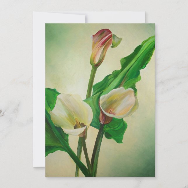 Three Calla Lilies Atemberaubend Botanical Acrylic (Vorderseite)