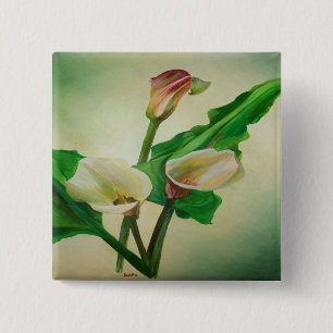 Three Calla Lilies Atemberaubend Botanical Acrylic Button