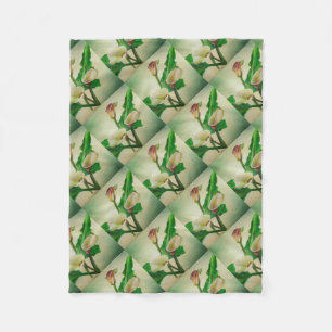 Three Calla Lilies Atemberaubend Botanical Acrylic Fleecedecke
