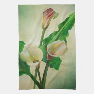 Three Calla Lilies Atemberaubend Botanical Acrylic Geschirrtuch