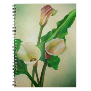 Three Calla Lilies Atemberaubend Botanical Acrylic Notizblock