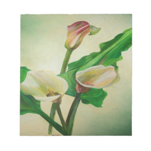 Three Calla Lilies Atemberaubend Botanical Acrylic Notizblock