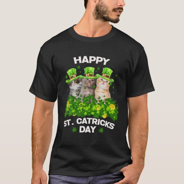 Three Cat St Patricks Day Happy St Patricks Day Ca T-Shirt (Vorderseite)