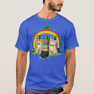 Three Cat St Patricks Day Kitty Kitten Lover Irish T-Shirt