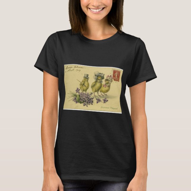 Three Chicks, Paris Frankreich T-Shirt (Vorderseite)
