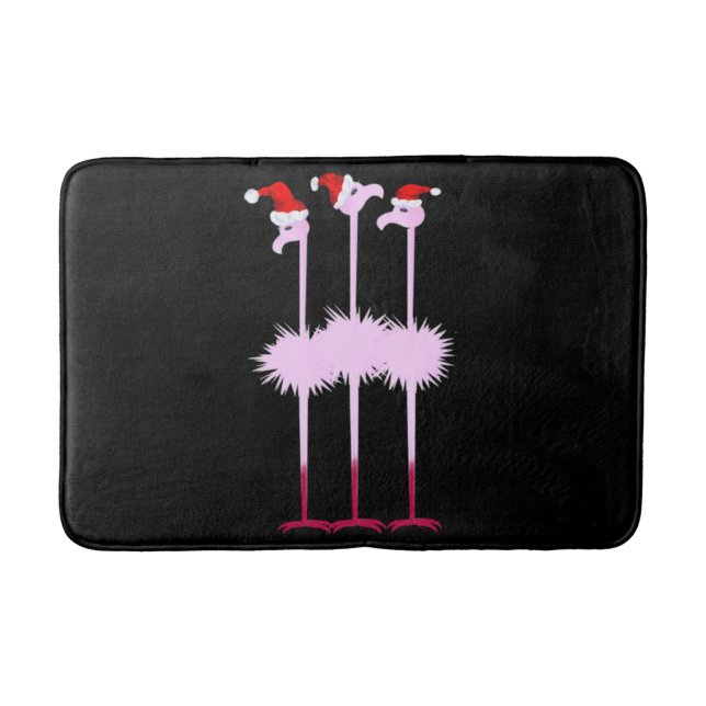 Three Christmas Flamingo Badematte (Vorderseite)