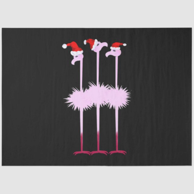 Three Christmas Flamingo Seidenpapier (Vorderseite)