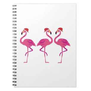 Three Christmas Flamingos Notizblock