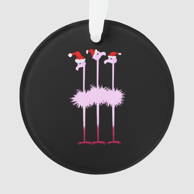 Three Christmas Flamingos Ornament (Vorderseite)