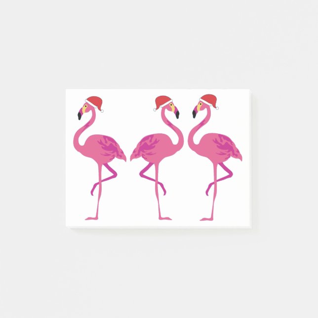 Three Christmas Flamingos Post-it Klebezettel (Vorderseite)