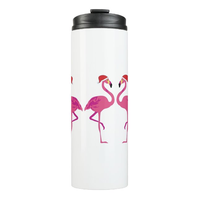 Three Christmas Flamingos Thermosbecher (Vorderseite)