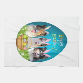 Three Collie Bunny Geschirrtuch