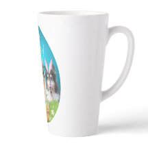 Three Collie Easter latte mug