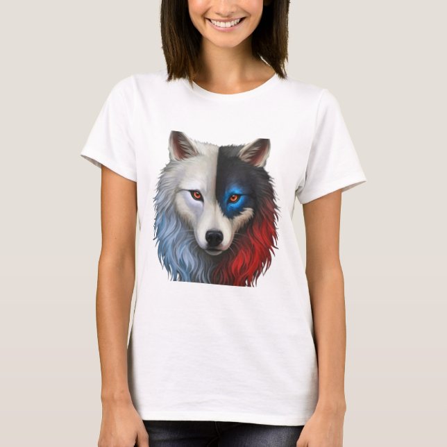 Three colored wolf T-Shirt (Vorderseite)
