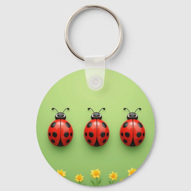 Three Colorful Ladybugs Schlüsselanhänger (Vorderseite)