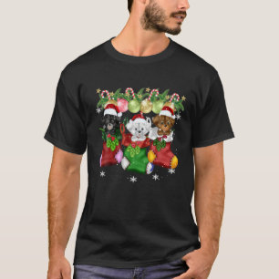 Three Corgi in Sock Christmas Santa X Mas T-Shirt