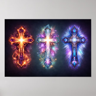 Three Cross Art Poster