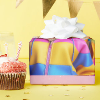 three doll wrapping paper geschenkpapier