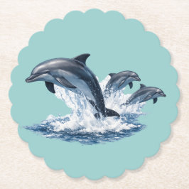 Three Dolphins Jumping, Ocean Life Hat Design Untersetzer