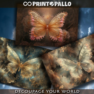 Three dreamy abstract butterflies -  geschenkpapier set