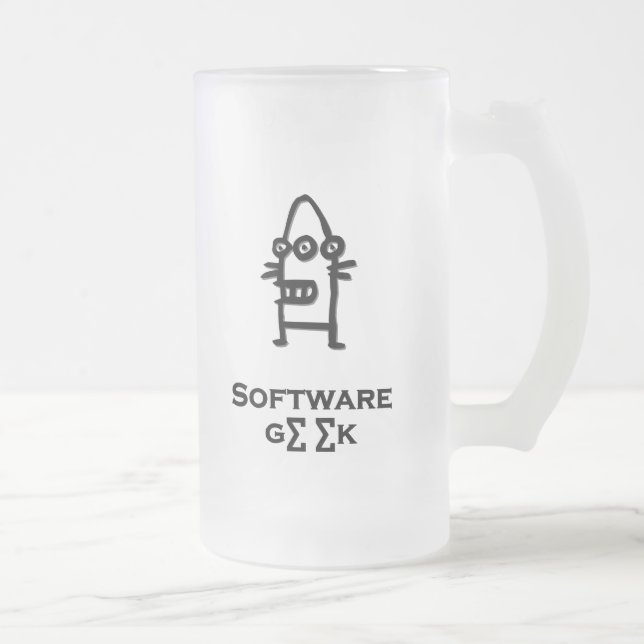 Three Eye Bot Software Geek Mattglas Bierglas (Rechts)
