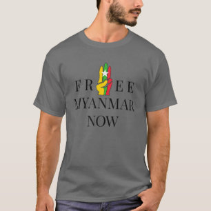 Three Finger Salute Myanmar Flag Gerettet T-Shirt