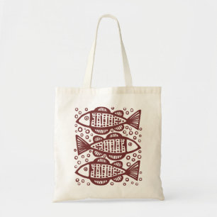 Three Fish - Dark Brown Tragetasche