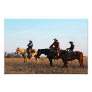 Three Flint Hills Cowboys Fotodruck