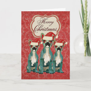 Three French Bulldogs Christmas Card Feiertagskarte
