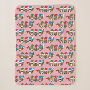 Three Funny Christmas Gnome Owls Sherpadecke