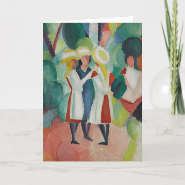 "Three Girls" Art Grußkarte Karte (Vorderseite)